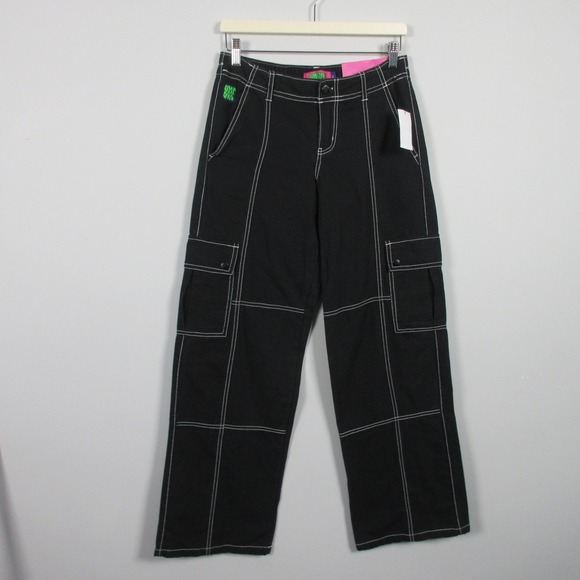 Empyre Alani Relax Loose Fit Pants Women S Black Low Rise Cargo Streetwear 604 - Picture 1 of 14